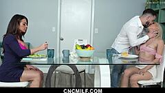 freeusing stepmom nina dolci while stepsister jazmin luv joins the hardcore threesome fun