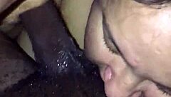 She delivers that nasty great head in a freaky way around his fat black monster cock