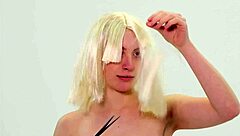 hey submissive babe watch her hair get chopped wild