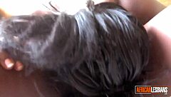 ebony babe sits big black booty on face for wet pussy licking kiss