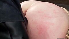 tied up busty slut gets her throat fucked deep in wild gangbang