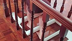 my young housewife stepmom got stuck bent over and took it rough from behind