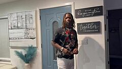 delivery guy trapped seducing horny housewife's squirting pussy over big black cock