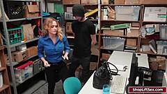Shoplifter blonde's pussy gets banged hard by that guy, total pov action.