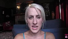 Two bound lesbians moan as mistress straps on and fucks their wet pussies hard