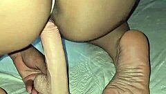 mature latina milf takes double penetration from dildo and thick cock