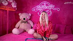 gi genesini rubs her big tits and juicy pussy in solo california tease