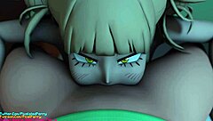 i dominate tsuyu as futanari toga pinning her down hard in 3d hentai glory