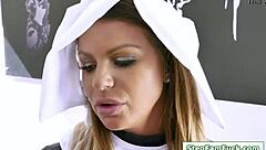 Teen 18+ licks stepmom's shaved pussy while dad and uncle fuck family group hard