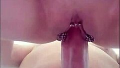 Kiwi milf slut stuffs glass beads in ass before creampie pounding