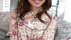 japanese teen tries first sperm taste in uncensored cim blowjob casting 😍 vibrator clit play hits orgasm!