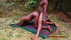 ebony milf mirabel rides huge cock deep outdoors 😍🍆💦💦