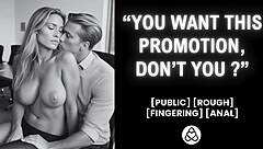 he pounds her wet pussy in office for promotion - real amateur creampie couple