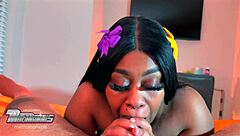 beauty chokes on big black cock with sloppy deepthroat gagging swallow and facial cumshot