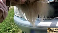 czech hitchhiker katy rose gets picked up and fucked hard in the car pov