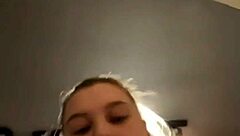 Slim blonde sucks big cock sexy public blowjob outdoors