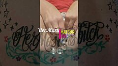 Kiwi milf slut stuffs glass beads in ass before creampie pounding