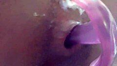 Latina slut rams dildo in ass and pussy like total bisexual whore