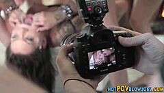 POV Skank Takes Brutal Face Slam From Monster Cock Crew