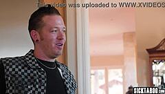 big titted blonde blows then fucks in kitchen