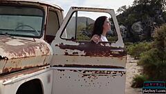 carmen nikole petite portuguese milf strips sensually outdoors baring small tits