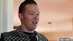 big titted blonde blows then fucks in kitchen