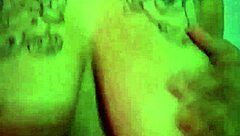 Latina amateur slips dildo in while shaking big natural tits like a slut at home.