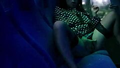 Curvy milf lifts skirt on bus, tempts stranger with juicy pussy peek.