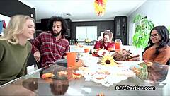 Teens Ravaging Food And Thick Cocks In Wild Thanksgiving Group Bang