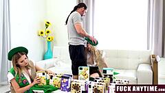 Stepdaughters suck cock selling cookies under stepdads watch?