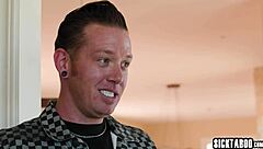 big titted blonde blows then fucks in kitchen