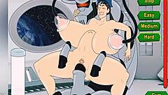 hentai police girl turns into busty robot cow with jiggling tits