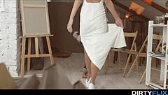 dirty flix casting has angie moon gagging on cock then bent over anal