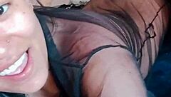 amateur babe throats monster cock deep gulps cum for homemade facial