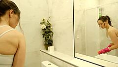 you walk in and spot the cleaning lady in your bathroom