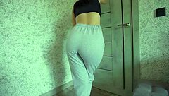 yoga teen fuck doll pisses desperation in sweatpants clit tease