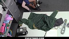 hot shoplifter caught bending over gets punished by security officer's thick cock deep in doggystyle - fuckthief