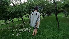 I'm walking outdoors stripping 'cause my pussy's too excited wet