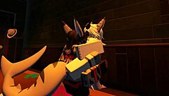 Shark girl furry gets wild solo fun in roblox bedroom play