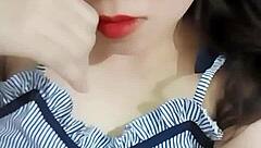 Glasses girl flashes her hot stuff all alone