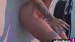 Emily Rinaudo strips naked posing her milf curves!