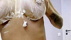 Monika Fox Poses Naked, Smears Cream Over Tits and Ass