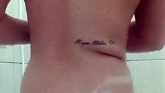 hot young 18+ girl steps into shower for steamy bathing session