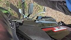 dick flashed outdoors with handjob orgasm as ladies watch from afar