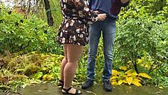 a couple pees together outdoors bonding their wet fetish forever