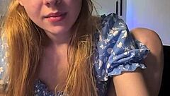 blonde teen bends over doggystyle fingering wet shaved pussy with big natural tits on webcam