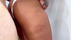 teen prostitute bends for stepdad's standing anal creampie monster cock stretch