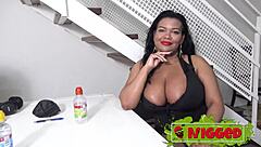 you won't believe black momma's huge tits milking white dude dry