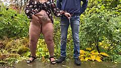 a couple pees together outdoors bonding their wet fetish forever