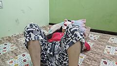 boyfriend shaves sexy indian girlfriend's pussy smooth before hard fuck session